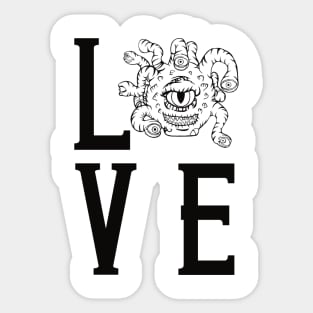 Beholder love, black Sticker